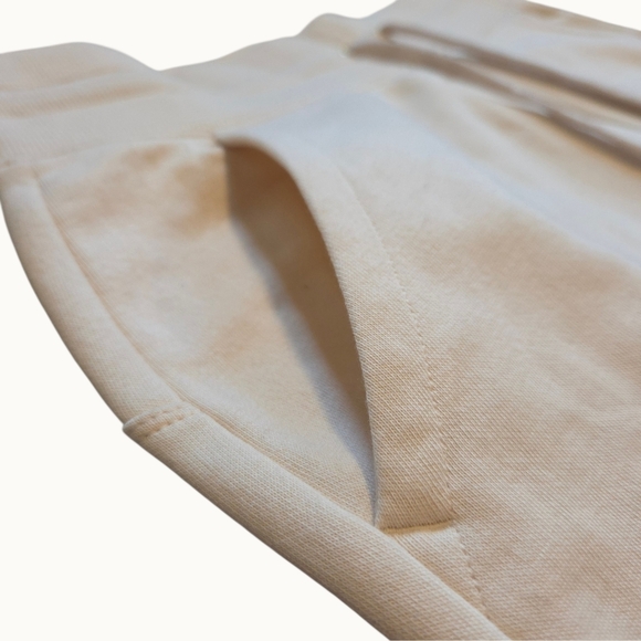 NWT Lauren Ralph Lauren Cream Fleece Jogger Sweatpants | Size L - Picture 3 of 7